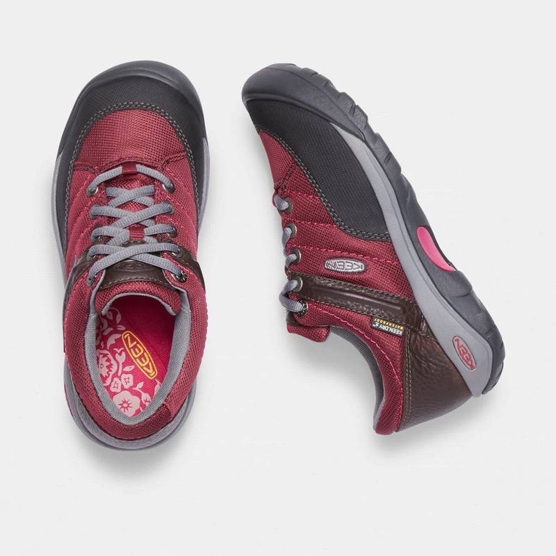 Zapatos De Trabajo Keen Presidio Sport Mesh Waterproof Para Mujer Negros/Rojos - Zapatos Keen Mexico